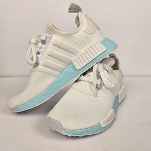 NWT Adidas NMD R1 (Womens 6.5) Casual Running Shoe White Blue Trainer Sneaker